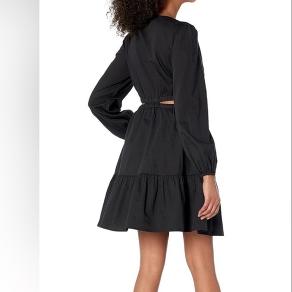 Women's The Drop Sita Short Black Sateen Cut Out Cotton Dress Size XXL - Picture 2 of 8